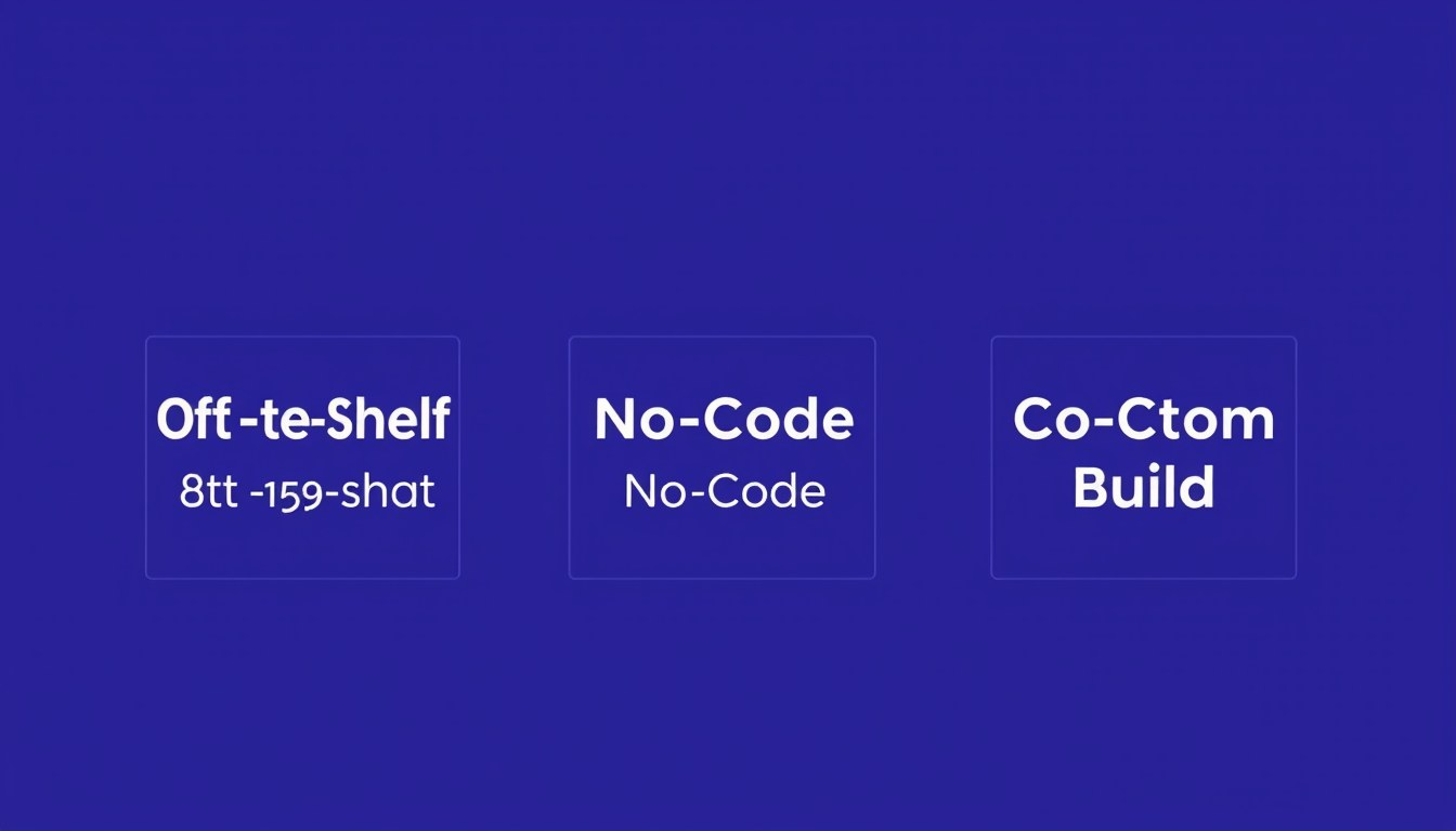 Off-the-Shelf vs No-Code vs Custom Build The -Criteria Comparison illustration