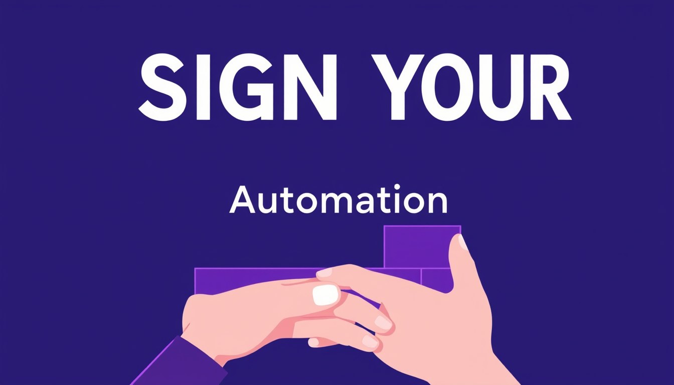 Sign Your Automation Is business software Steps Holding Hands illustration