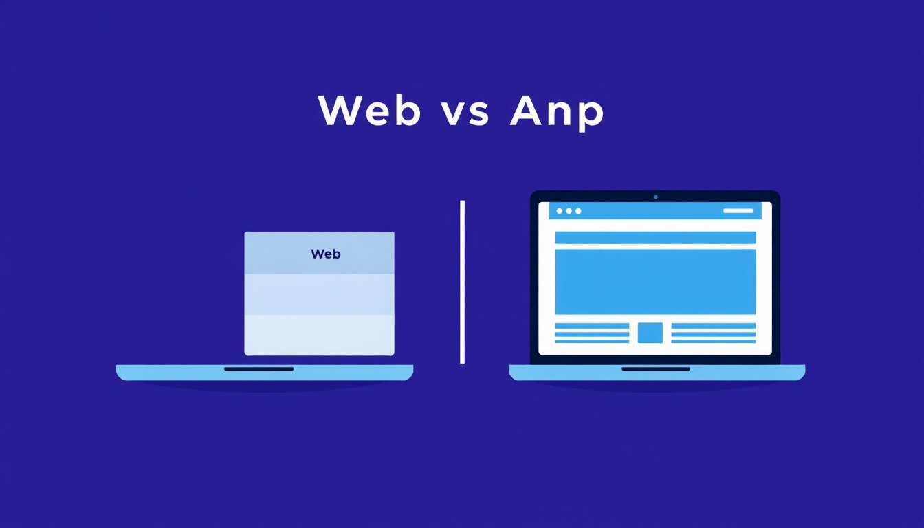 Web App vs Website Comparison Table illustration