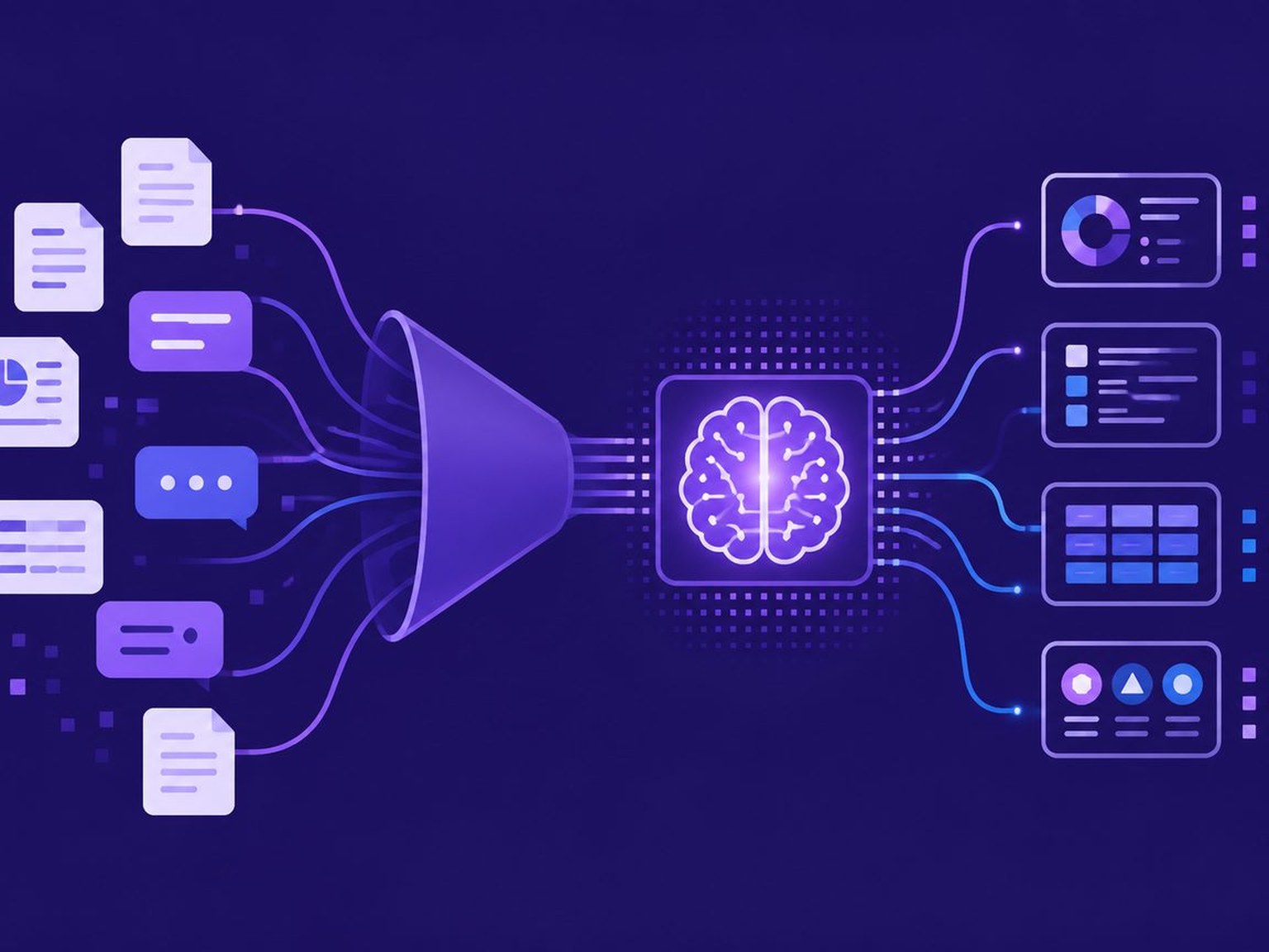 Custom AI development pipeline grounding a model in company data
