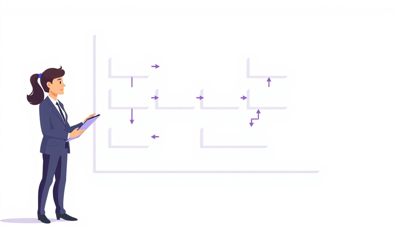 Automation consultant reviewing a process audit with a client team