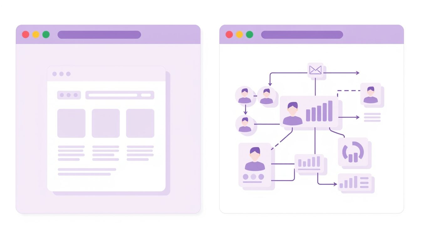 Website vs web application comparison diagram